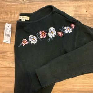 Crop Floral Sweater